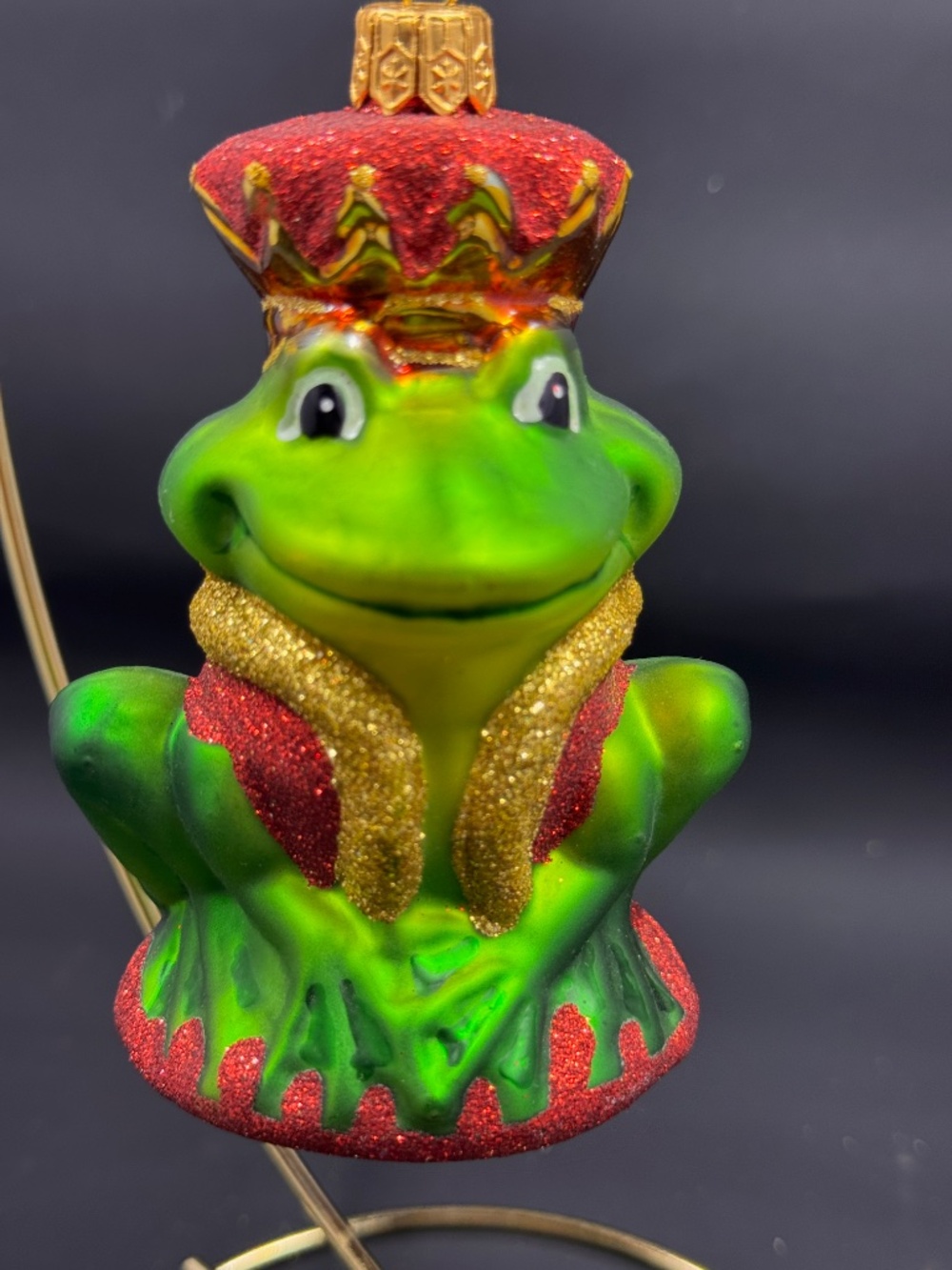 HomeArt Hangin Ornament "FROG KING CHRISTMAS ORNAMENT" Made in Poland - Picture 2 of 12